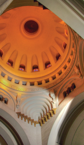 Interior of Basilica Lourdes, France